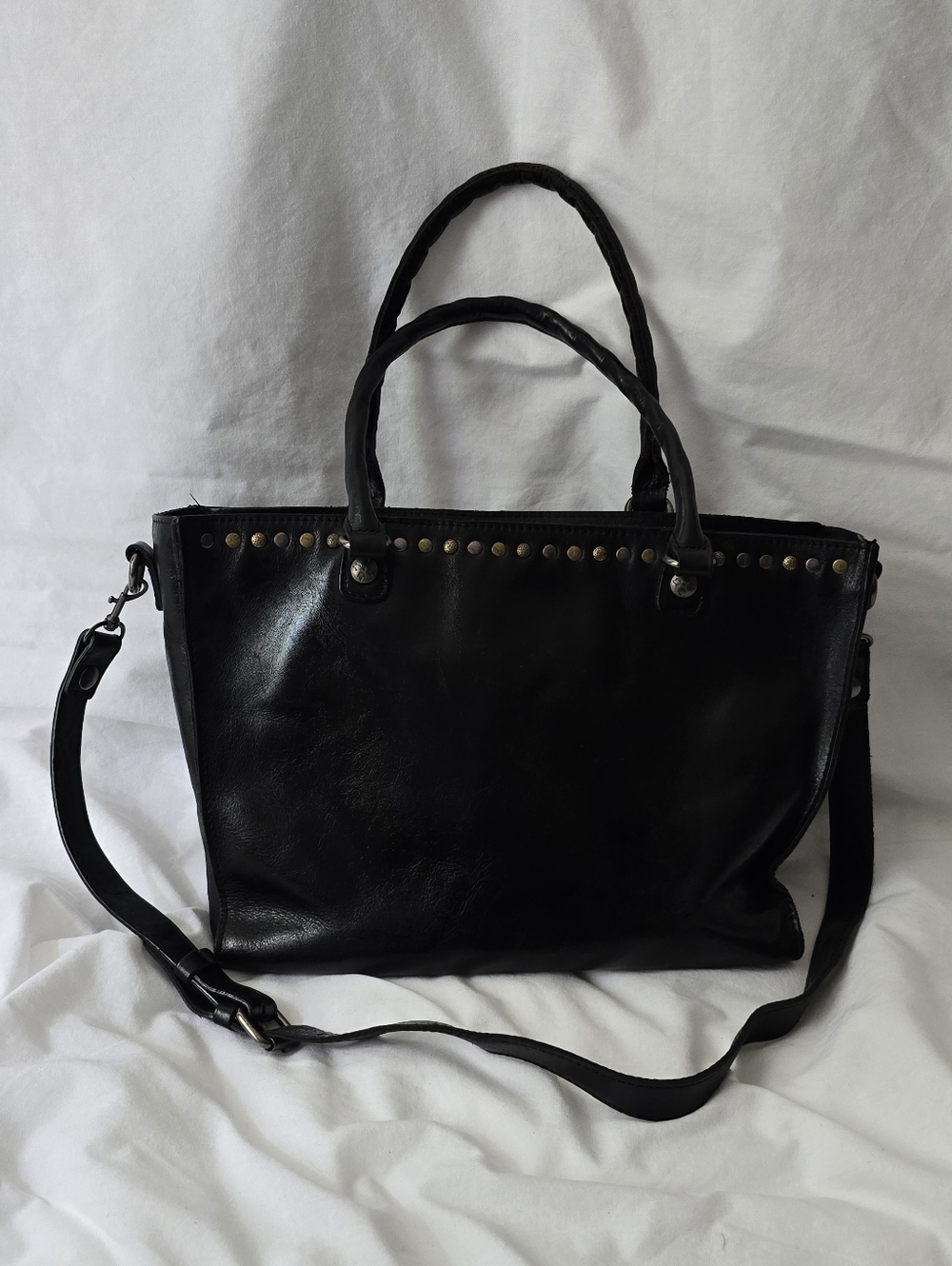 Patricia Nash Black Stud-Trim Leather Tote Bag - Women